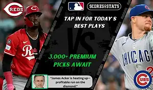 Cincinnati Reds player in red uniform faces off against a Chicago Cubs pitcher in gray during their September 18, 2025 MLB game.