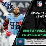 NFL matchup graphic featuring a Tennessee Titans player in light blue uniform alongside Los Angeles Rams head coach on the sideline, highlighting betting picks and predictions for September 14, 2025.