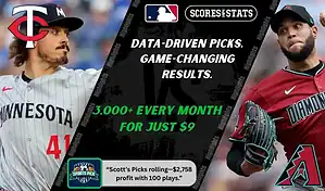 MLB matchup graphic featuring a Minnesota Twins pitcher in gray uniform against an Arizona Diamondbacks pitcher in red uniform, highlighting betting picks and predictions for September 13, 2025.
