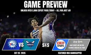 An NBA game preview featuring the Orlando Magic vs. Chicago Bulls, with promotional details for expert picks and Knup Sports.