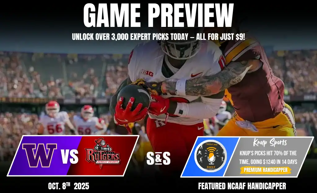 Game preview for the college football matchup between Washington and Rutgers on October 8, 2025, with betting insights.