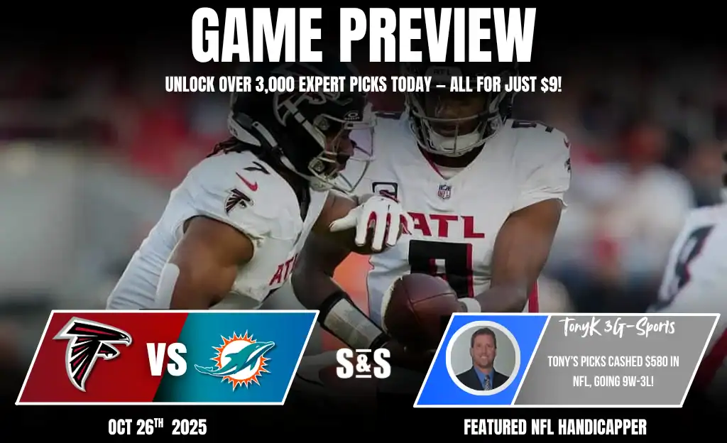 Atlanta Falcons vs Miami Dolphins Picks and Predictions October 26th 2025 1 Falcons vs Dolphins October 26th