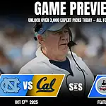 Game preview for North Carolina vs. Cal on October 17, 2025, featuring Coach Rick, noted for his recent successful picks.