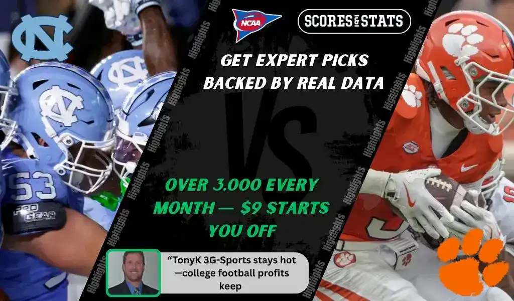 North Carolina Tar Heels vs Clemson Tigers matchup preview for October 4, 2025 with expert betting picks and game predictions.