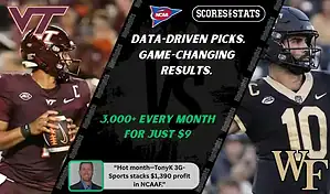 Virginia Tech Hokies quarterback prepares to throw while Wake Forest Demon Deacons defense closes in during NCAAF matchup, picks and predictions for October 4, 2025.