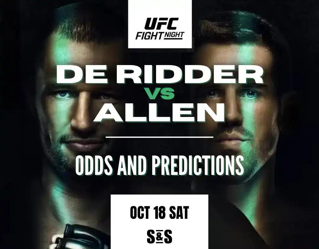 UFC Fight Night: De Ridder vs Allen featuring promotional fight poster with event date