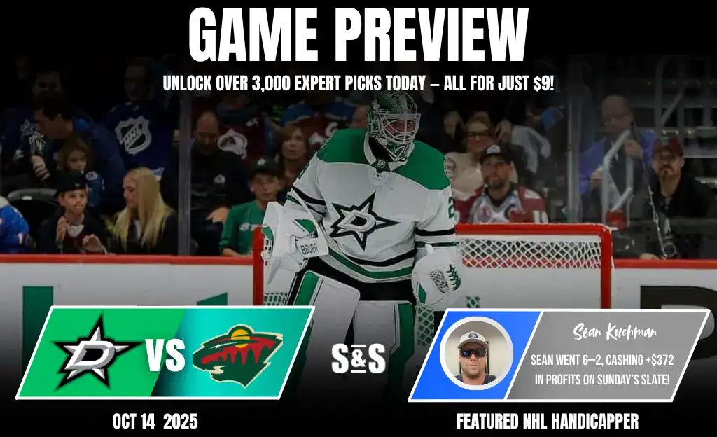 Dallas Stars vs Minnesota Wild Game Preview — featuring Sean Kuchman from ScoresAndStats, 6–2 with +$372 profit
