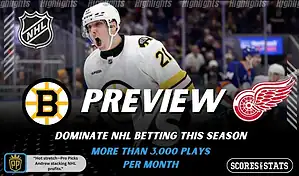 Boston Bruins vs Detroit Red Wings preview graphic featuring NHL matchup promotion for November 29 2025.