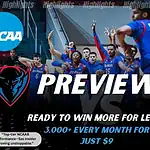 DePaul Blue Demons vs LSU Tigers preview graphic featuring NCAA basketball matchup promotion for November 29 2025.