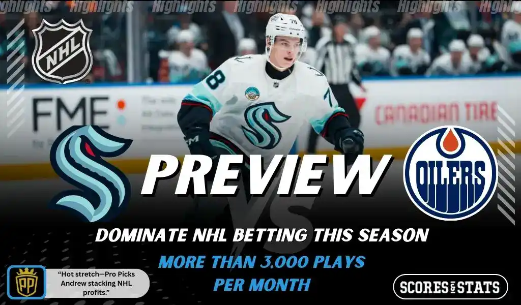 NHL 2 Seattle Kraken vs Edmonton Oilers preview graphic showing NHL matchup promotion for November 29 2025.