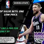 Home 12 NBA promo graphic featuring Memphis Grizzlies and Sacramento Kings players with team logos and Scores and Stats branding, promoting betting picks and predictions for their November 20, 2025 matchup.