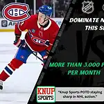 Home 20 NHL promo graphic featuring Montreal Canadiens and Washington Capitals players with team logos and Scores and Stats branding, highlighting betting picks and predictions for their November 20, 2025 matchup.