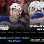 Edmonton Oilers and Dallas Stars players featured in a matchup graphic promoting NHL picks and predictions for November 25, 2025, with ScoresAndStats branding