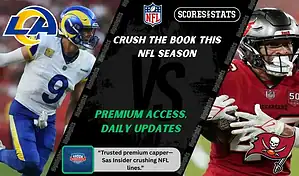 NFL l promo graphic featuring LSU Tigers and Western Kentucky Hilltoppers players with team logos and Scores and Stats branding, promoting betting picks and predictions for their November 22, 2025 matchup.