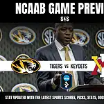 Home 45 NCAAB game preview featuring Tigers vs. Keydets with a logo and scoreboard; includes sports updates and analysis.