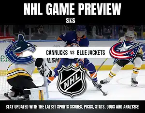 NHL game preview for the matchup between the Vancouver Canucks and Columbus Blue Jackets, with action on the ice.