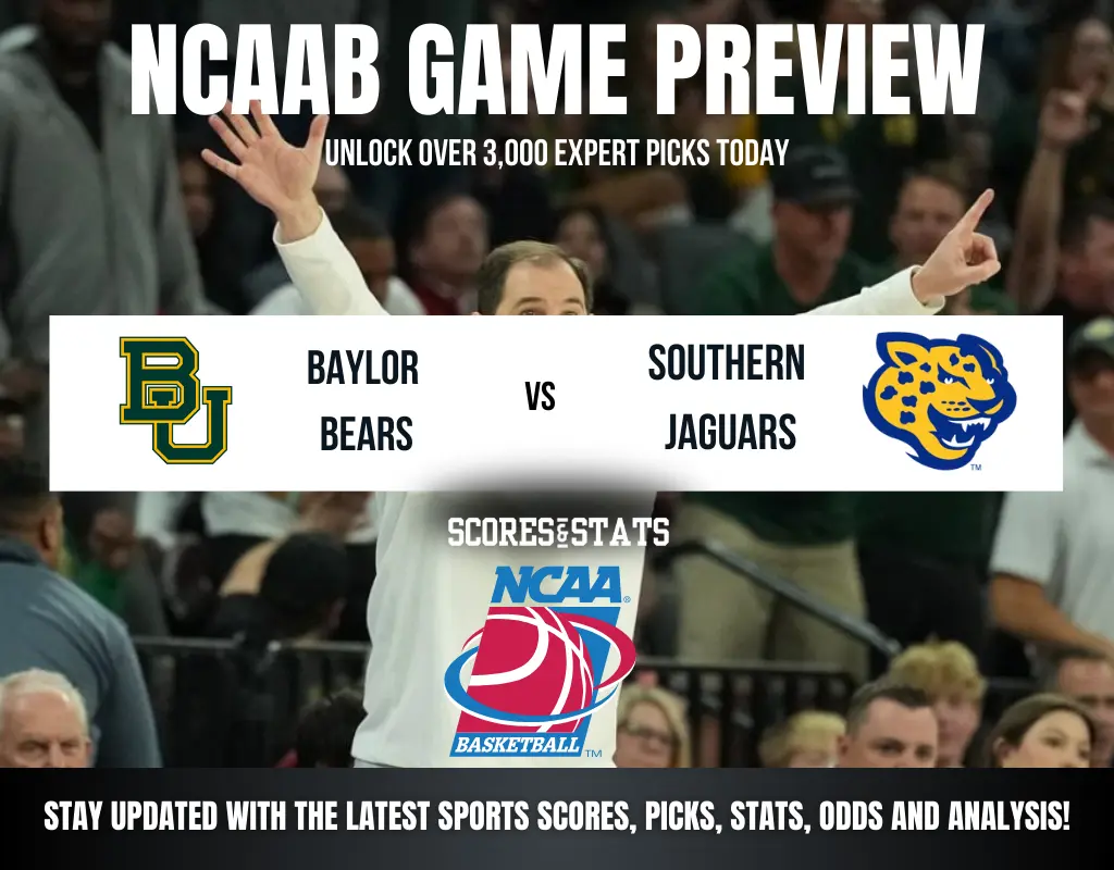 Baylor Bears vs Southern Jaguars betting preview with odds, predictions, and best bets.