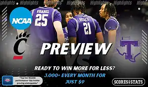 Cincinnati Bearcats vs Tarleton State Texans preview graphic featuring NCAA basketball matchup promotion for December 1 2025.