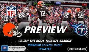 Cleveland Browns and Tennessee Titans featured in NFL preview graphic ahead of their upcoming matchup.