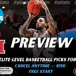 Home 44 Houston Cougars vs New Orleans Privateers NCAA basketball preview graphic, December 13 2025