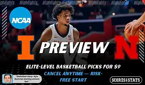 Illinois Fighting Illini vs Nebraska Cornhuskers college basketball game preview graphic