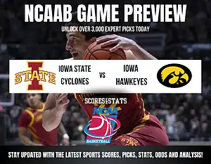 Iowa State Cyclones vs Iowa Hawkeyes NCAA Basketball preview, rivalry matchup in Ames.