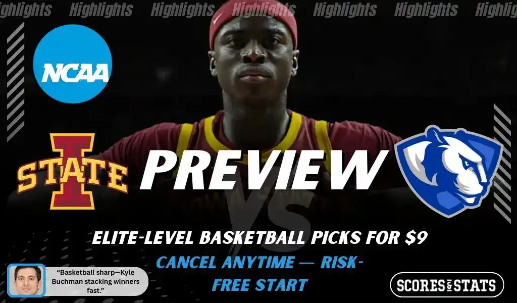 Iowa State Cyclones vs Eastern Illinois Panthers college basketball game preview graphic for December 14, 2025