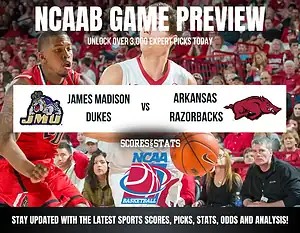 James Madison Dukes vs Arkansas Razorbacks betting preview with odds, predictions, and best bets.