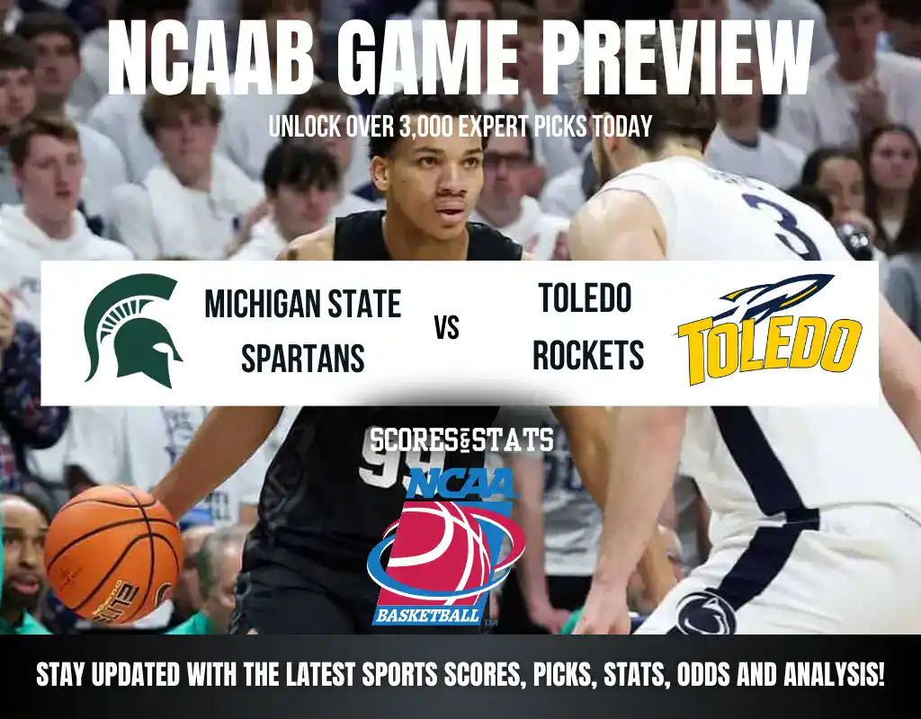 Previews 6 Michigan State Spartans vs Toledo Rockets NCAA Basketball preview, non-conference matchup in East Lansing.