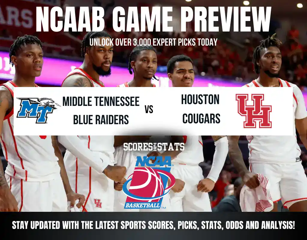 Middle Tennessee Blue Raiders vs Houston Cougars betting preview with odds, predictions, and best bets.