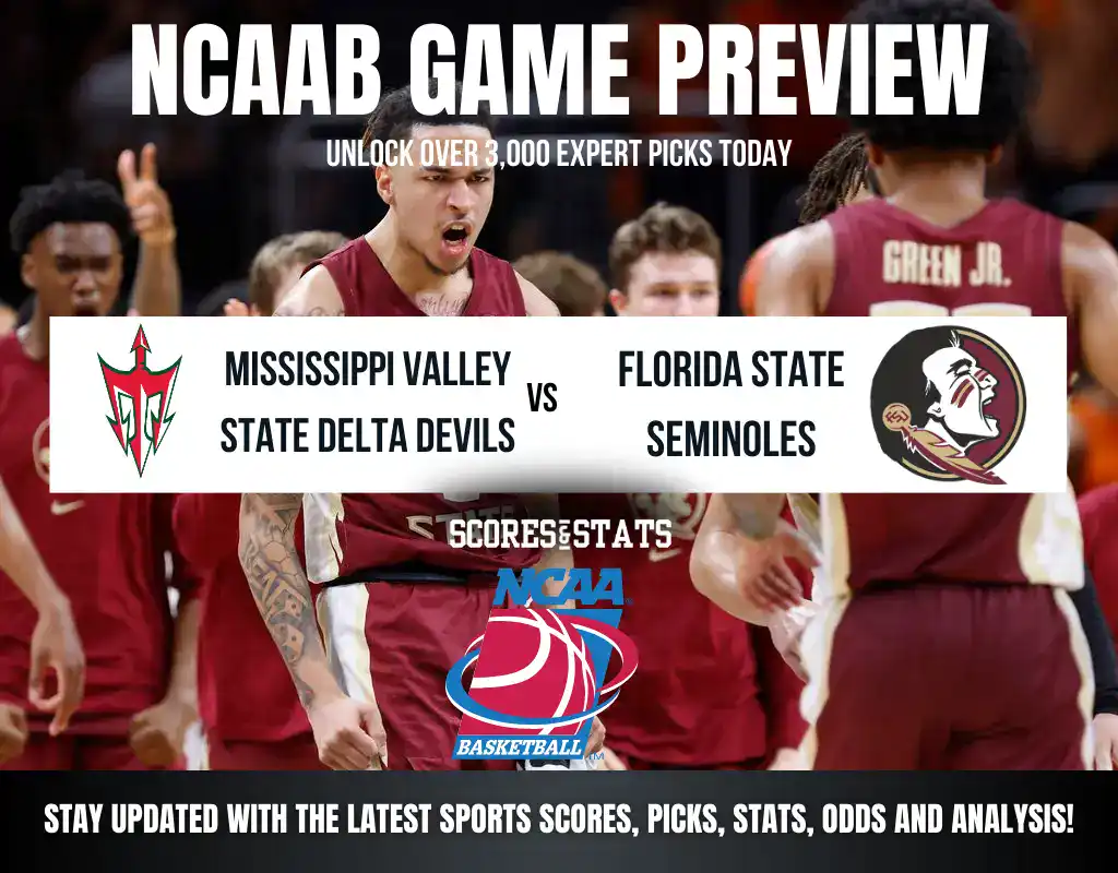 NCAAB 3 Mississippi Valley State Delta Devils vs Florida State Seminoles betting preview with odds, predictions, and best bets.