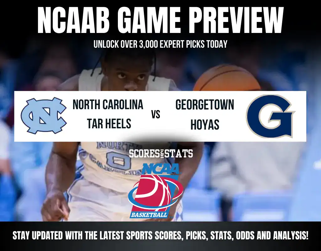 North Carolina Tar Heels vs Georgetown Hoyas NCAA Basketball preview, non-conference matchup at Dean E. Smith Center.