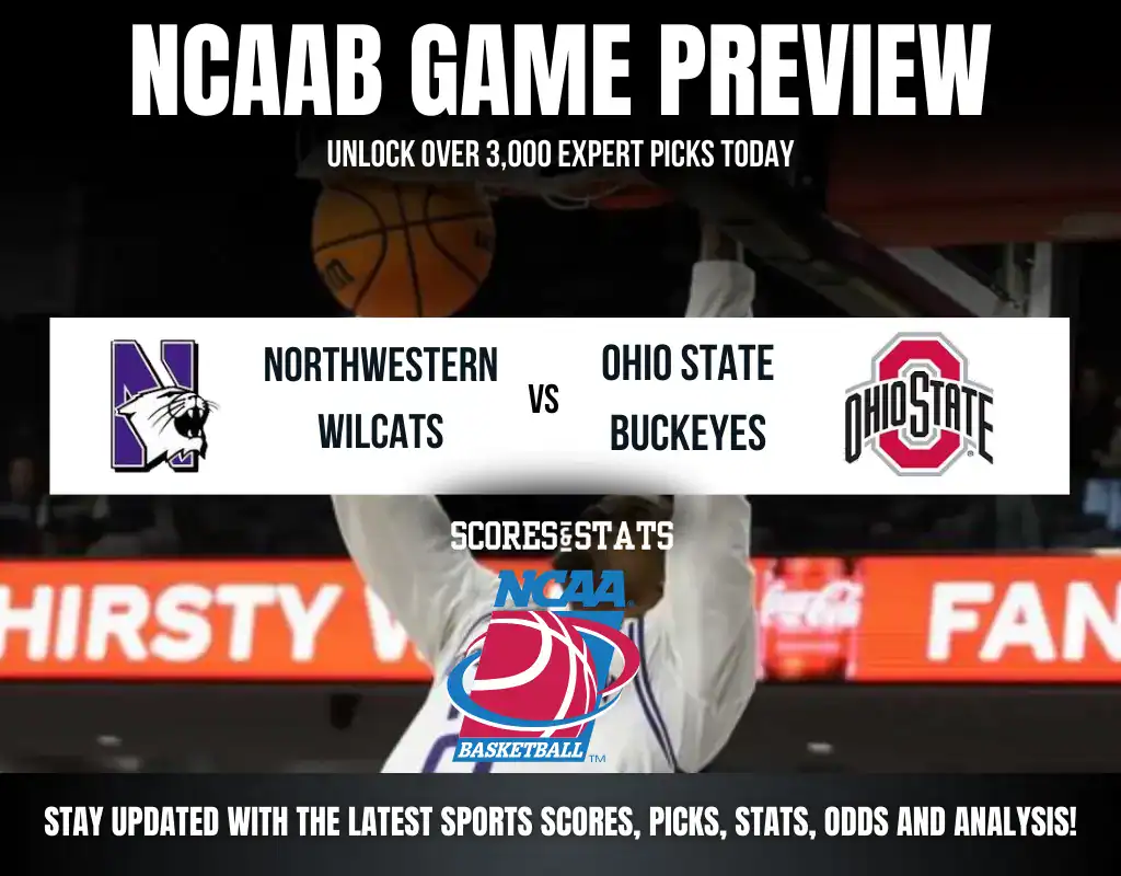 Northwestern Wildcats vs Ohio State Buckeyes NCAA Basketball preview, Big Ten matchup in Evanston.