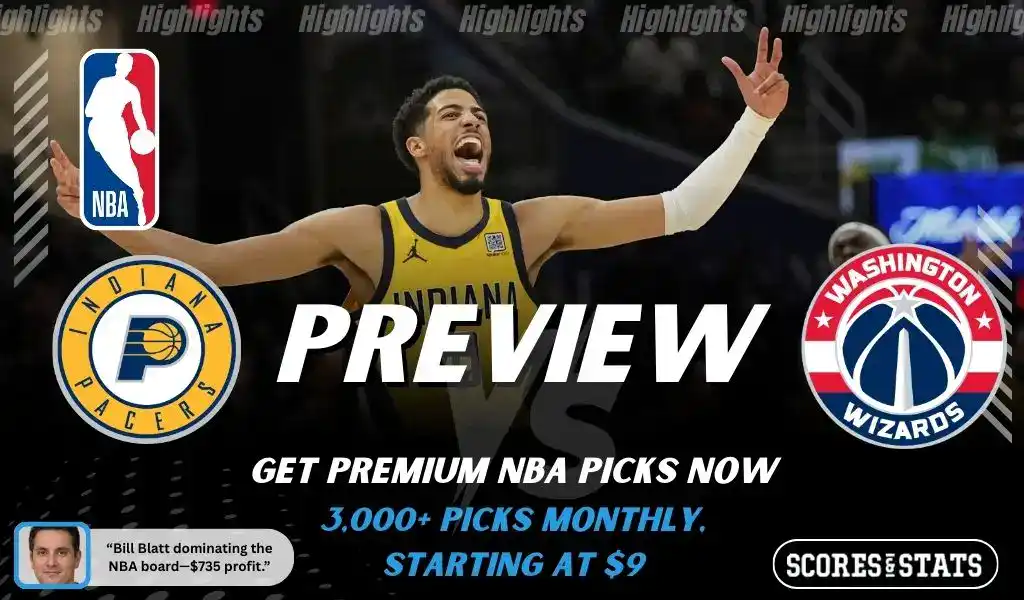 Previews 8 Indiana Pacers vs Washington Wizards NBA game preview with players on court, December 14, 2025