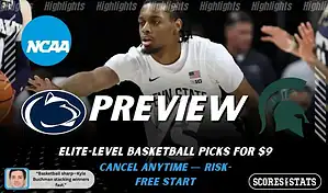 Penn State Nittany Lions vs Michigan State Spartans college basketball preview graphic