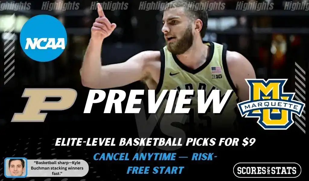 Purdue Boilermakers vs Marquette Golden Eagles NCAA basketball preview graphic, December 13 2025
