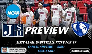 SIUE Cougars vs Eastern Illinois Panthers NCAA basketball game preview image showing SIUE players celebrating on the bench with team logos displayed