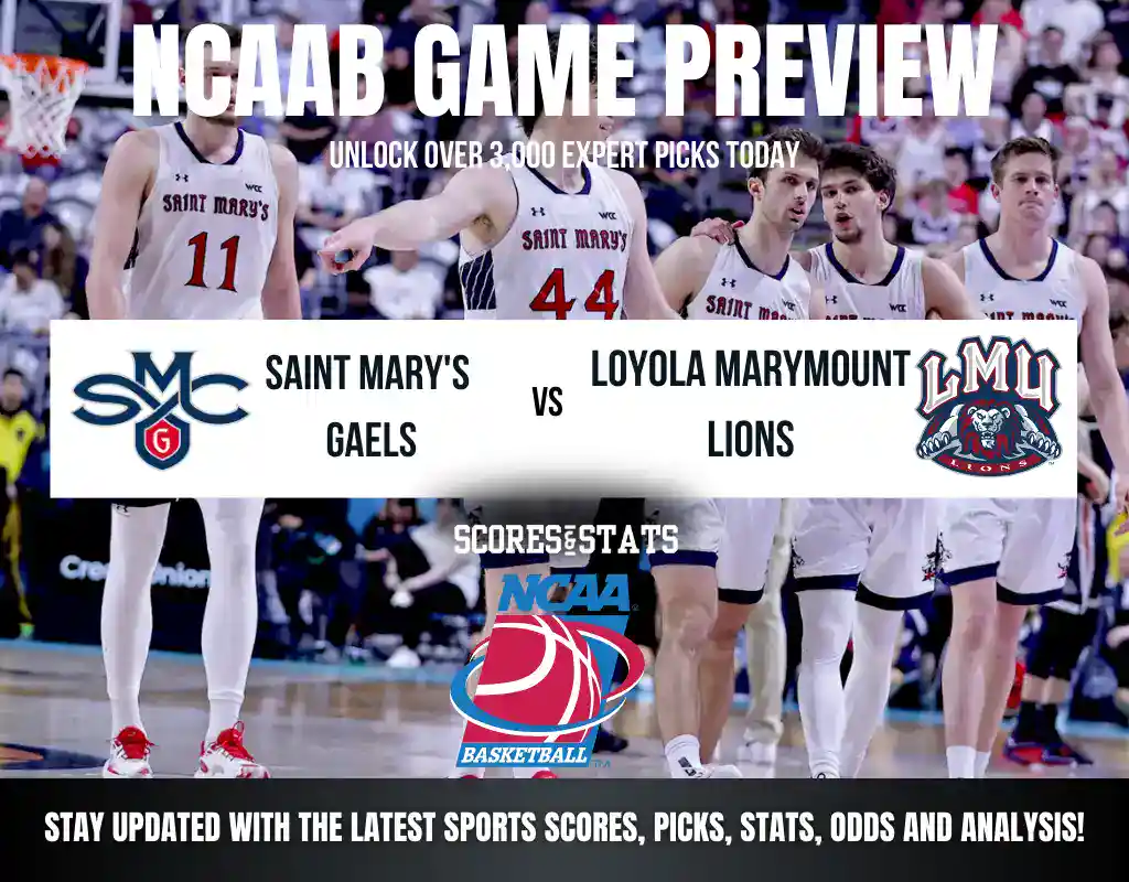 Saint Mary’s Gaels vs Loyola Marymount Lions betting preview with odds, predictions, and best bets.