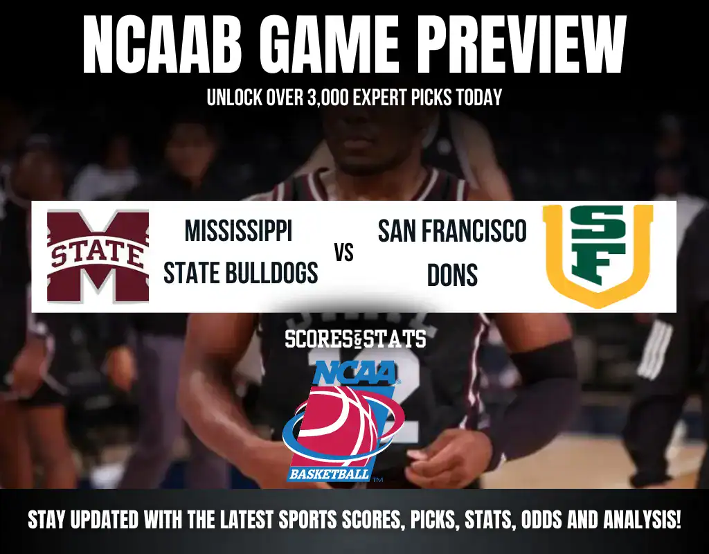 Mississippi State Bulldogs vs San Francisco Dons NCAA Basketball preview, non-conference matchup at Cadence Bank Arena.