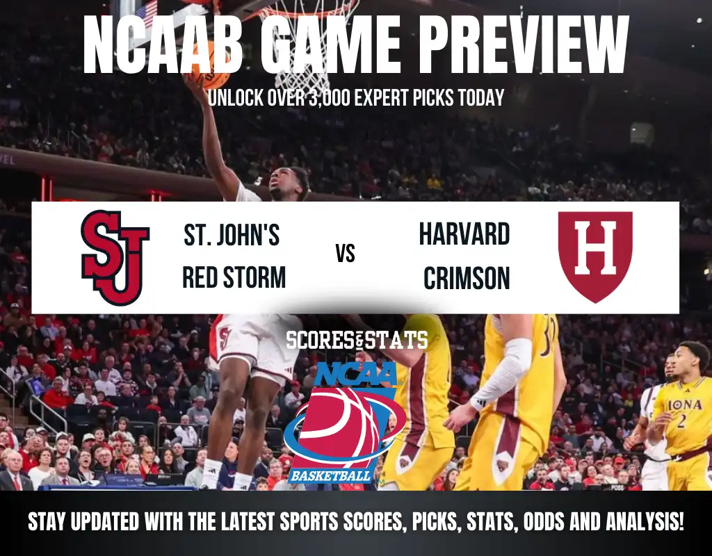 St. John’s Red Storm vs Harvard Crimson betting preview with odds, predictions, and best bets.