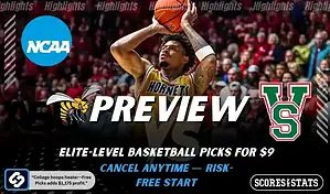 Alabama State Hornets vs Mississippi Valley State Delta Devils NCAA basketball preview graphic with a player shooting and team logos