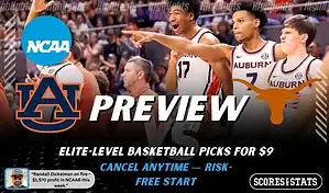 Auburn Tigers vs Texas Longhorns preview graphic with team logos and NCAA branding promoting college basketball picks and predictions for January 28 2026