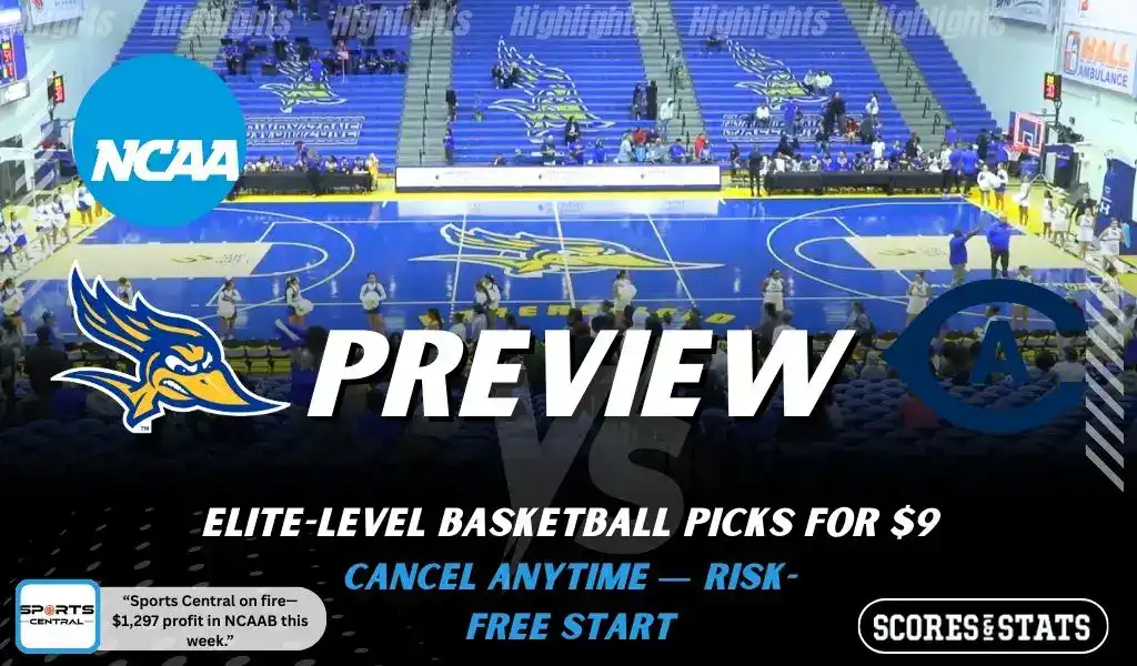 Bakersfield Roadrunners vs UC Davis Aggies preview graphic with both team logos, “Picks and Predictions” label, and Bakersfield Roadrunners basketball action background (January 31, 2026).