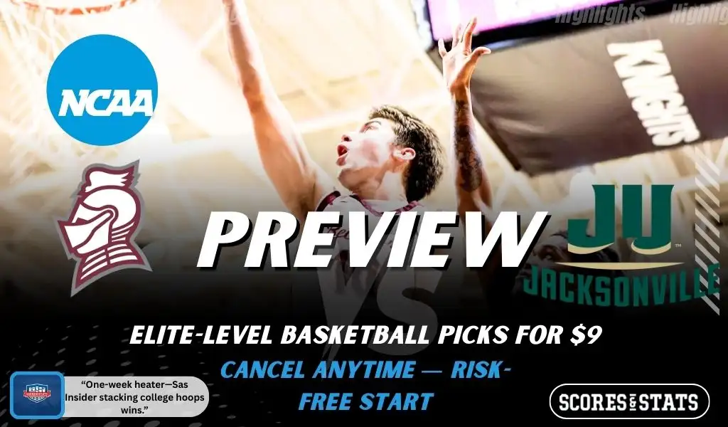 Bellarmine Knights vs Jacksonville Dolphins college basketball preview graphic with both team logos and “Preview” text for January 22 2026