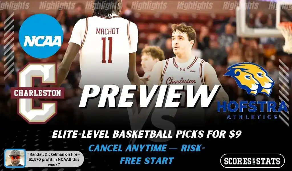 NCAA basketball preview graphic for Charleston Cougars vs Hofstra Pride on January 29 2026