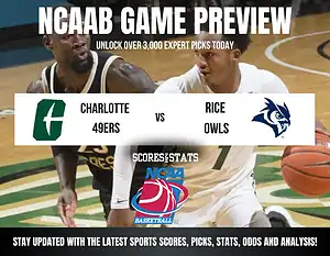 Charlotte 49ers vs Rice Owls betting preview with odds, predictions, and best bets.
