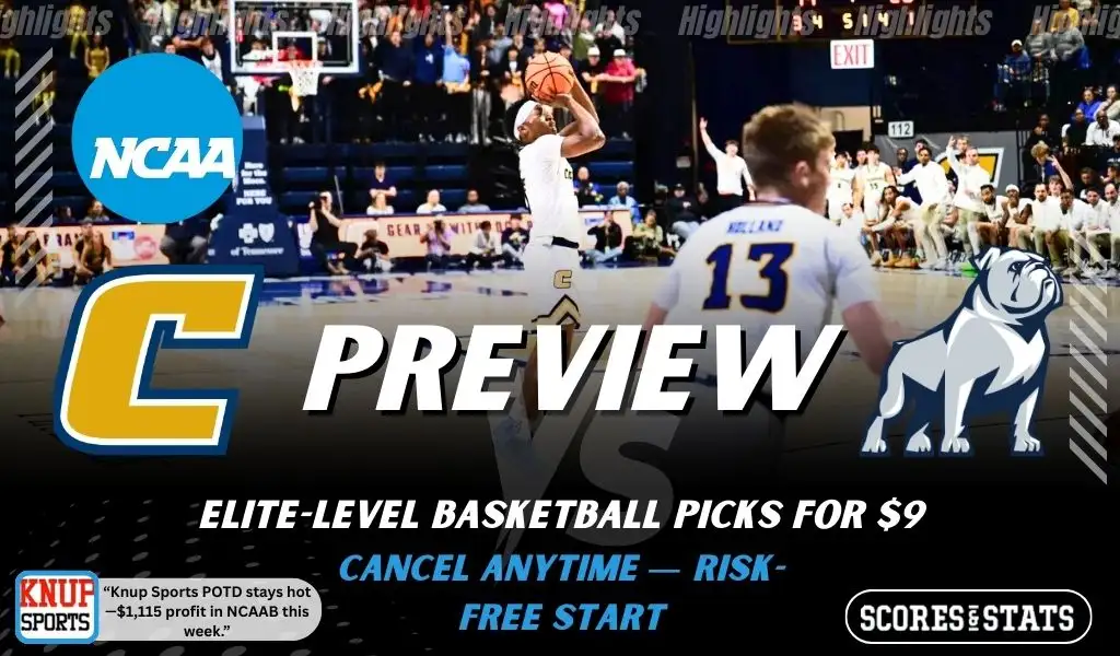 Chattanooga Mocs vs Samford Bulldogs preview graphic with team logos and NCAA branding promoting college basketball picks and predictions for January 24 2026