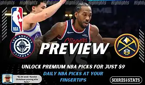 NBA preview graphic for Los Angeles Clippers vs Denver Nuggets on January 30 2026