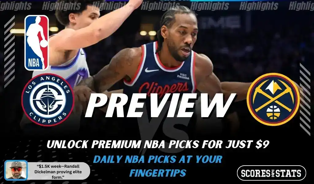 NBA preview graphic for Los Angeles Clippers vs Denver Nuggets on January 30 2026