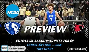 Eastern Illinois Panthers vs Southeast Missouri State Redhawks preview graphic with both team logos, “Picks and Predictions” label, and Eastern Illinois Panthers basketball action background (January 31, 2026).